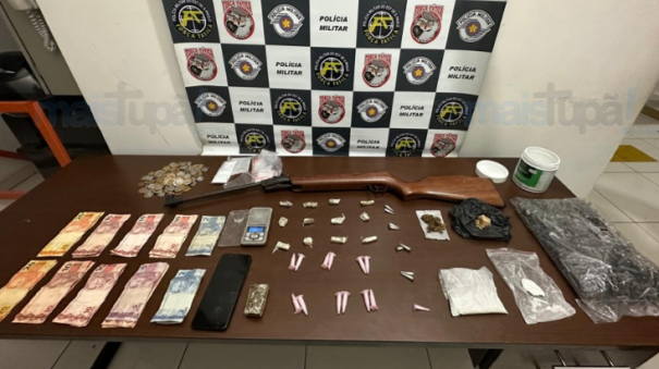 Homem é preso em Tupã com drogas e arma de pressão durante ação da Força Tática