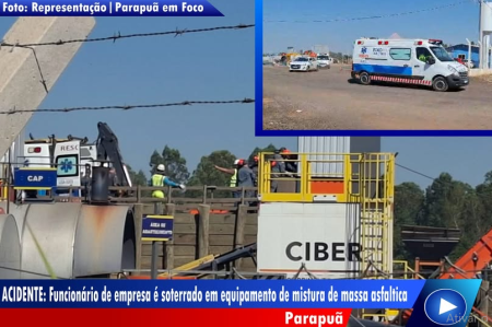 Acidente de trabalho gera operaÃ§Ã£o de 3h de resgate em ParapuÃ£ 