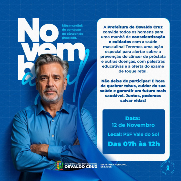 PSF Vale do Sol realiza palestra sobre saúde do homem no Novembro Azul
