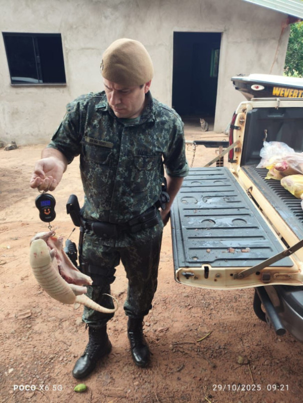 Homem é multado em mais de R$ 23 mil por armazenar carne e couros de animais silvestres em Rosana