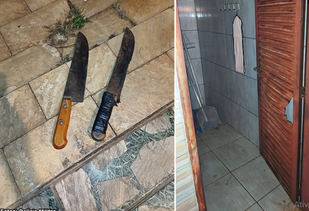Homem armado com facões é preso após ameaçar irmã e enfrentar PM em Tupã