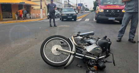 Motociclista fica ferido em acidente nesta terÃ§a-feira