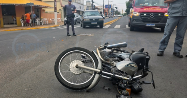 Motociclista fica ferido em acidente nesta terça-feira