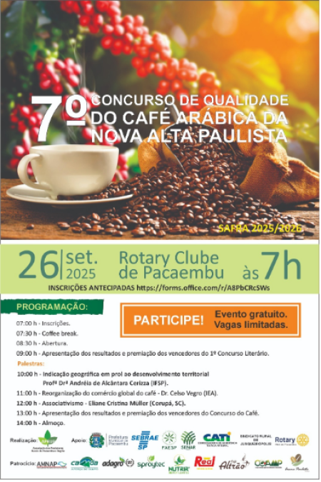 Concurso de Qualidade do CafÃ© ArÃ¡bica da Nova Alta Paulista acontece nesta sexta em Pacaembu