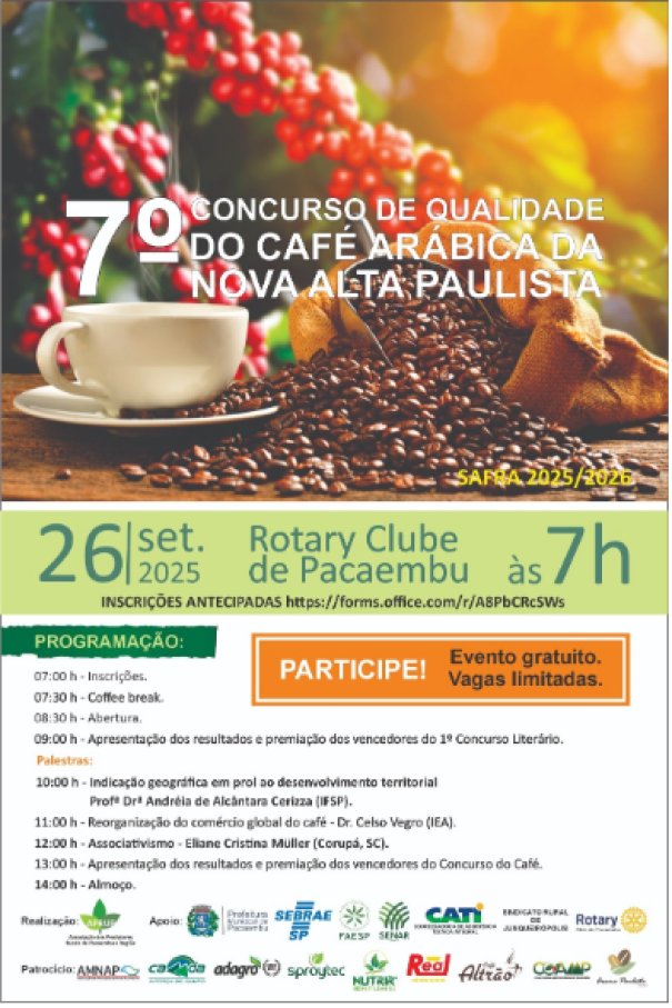 Concurso de Qualidade do Café Arábica da Nova Alta Paulista acontece nesta sexta em Pacaembu