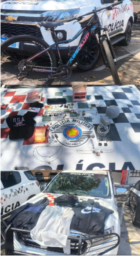 PolÃ­cia Militar prende homem por furto em Dracena e recupera objetos roubados