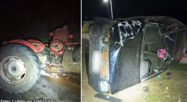 Colisão envolvendo carro e trator é registrada em vicinal de Iacri 