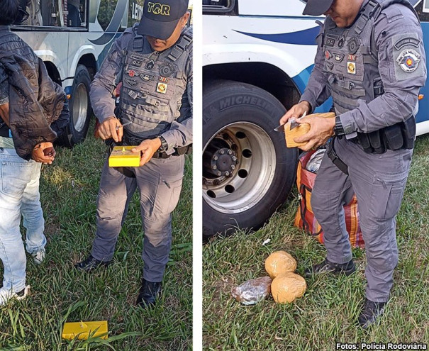 Três pessoas são presas por tráfico de drogas em ônibus na Raposo Tavares