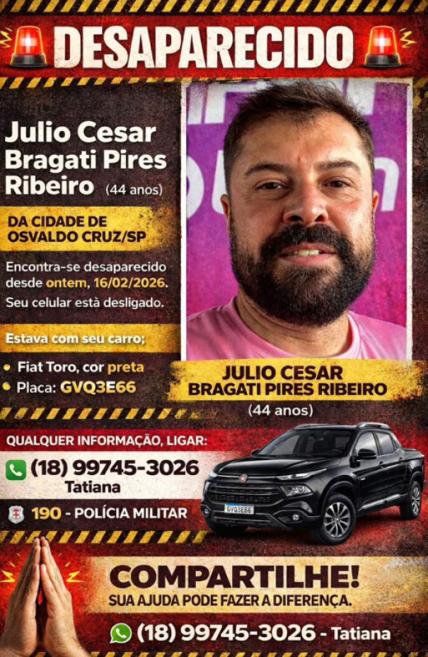 Morador de Osvaldo Cruz que estava desaparecido é encontrado morto em hotel de Maríliia