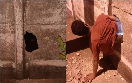 Homem fica 'entalado' em buraco de muro ao tentar invadir e furtar casa em Tanabi