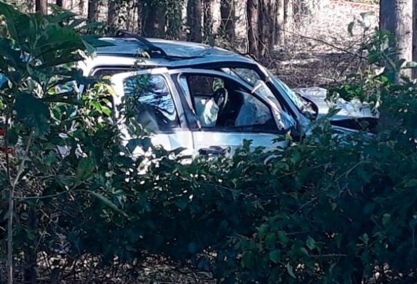 Motorista perde controle da dire��o ap�s 'fechada' e bate em �rvore na SP-294