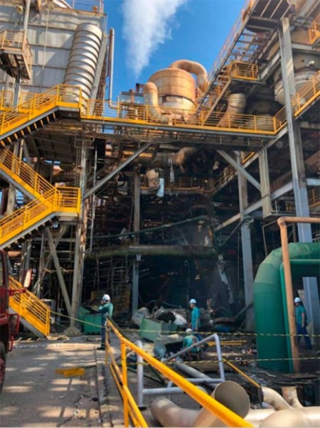 Tanque da fabrica de açúcar explode em usina de Quatá