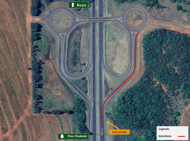 Alça da Rodovia Raposo Tavares sofre interdição para obras de melhorias no asfalto nesta quinta-feira em Rancharia