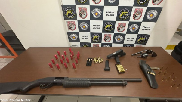 Desentendimento familiar termina em tiros, prisões e apreensão de arsenal em Tupã