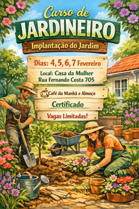 Casa da Mulher e Senar trazem curso de Jardineiro e ImplantaÃ§Ã£o de Jardim
