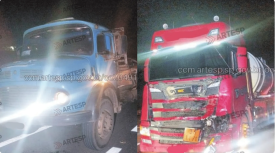 Carreta colide contra traseira de caminhÃ£o na Rodovia Raposo Tavares, em Ãlvares Machado