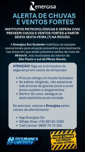 PrevisÃ£o de temporais coloca equipes da Energisa em estado de atenÃ§Ã£o para o fim de semana