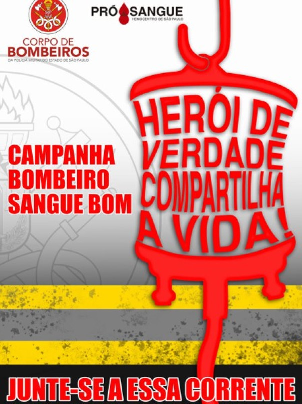 Corpo de Bombeiros de Osvaldo Cruz convida a população para a campanha ‘Bombeiro Sangue Bom’