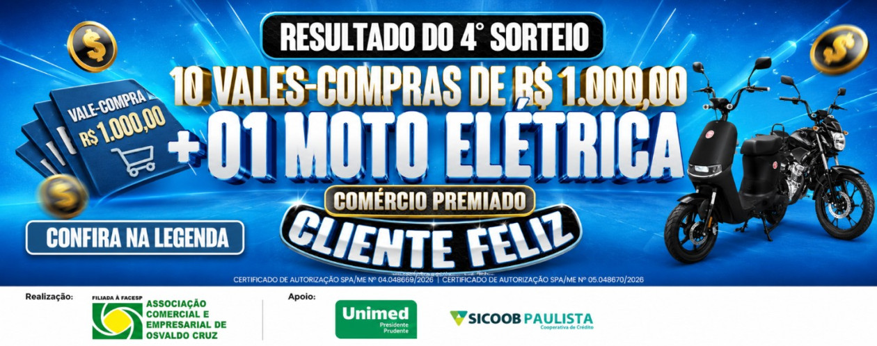 Confira os ganhadores do 4Âº sorteio da campanha âComÃ©rcio Premiado, Cliente Felizâ da ACEOC