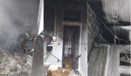 Raio provoca incÃªndio em central de monitoramento e painel elÃ©trico em propriedade na Ã¡rea rural de Bastos