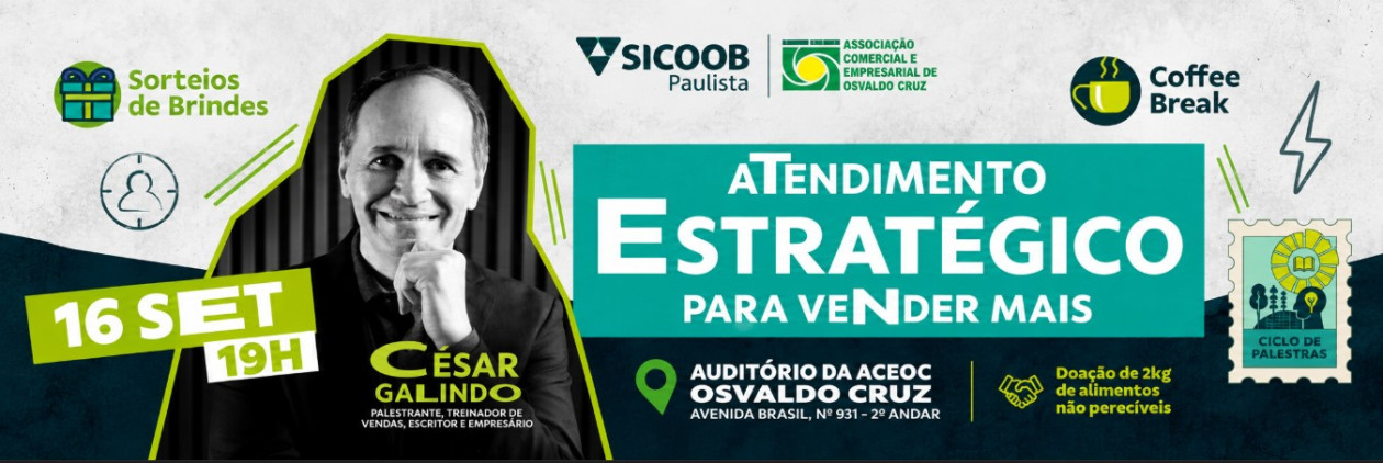 ACEOC realiza palestra sobre vendas com o palestrante Cesar Galindo