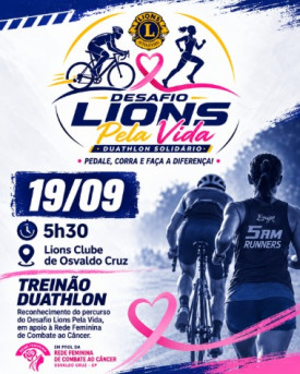 Lions Clube de Osvaldo Cruz realiza treinÃ£o do desafio âLions Pela Vidaâ neste final de semana