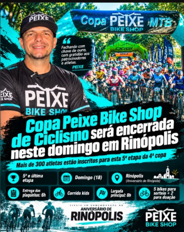 Copa Peixe Bike Shop de Ciclismo será encerrada neste domingo em Rinópolis