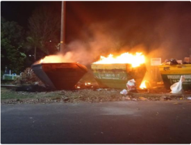 CaÃ§ambas comunitÃ¡rias sÃ£o incendiadas em novo ato de vandalismo no Jardim das Bandeiras