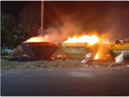 CaÃ§ambas comunitÃ¡rias sÃ£o incendiadas em novo ato de vandalismo no Jardim das Bandeiras