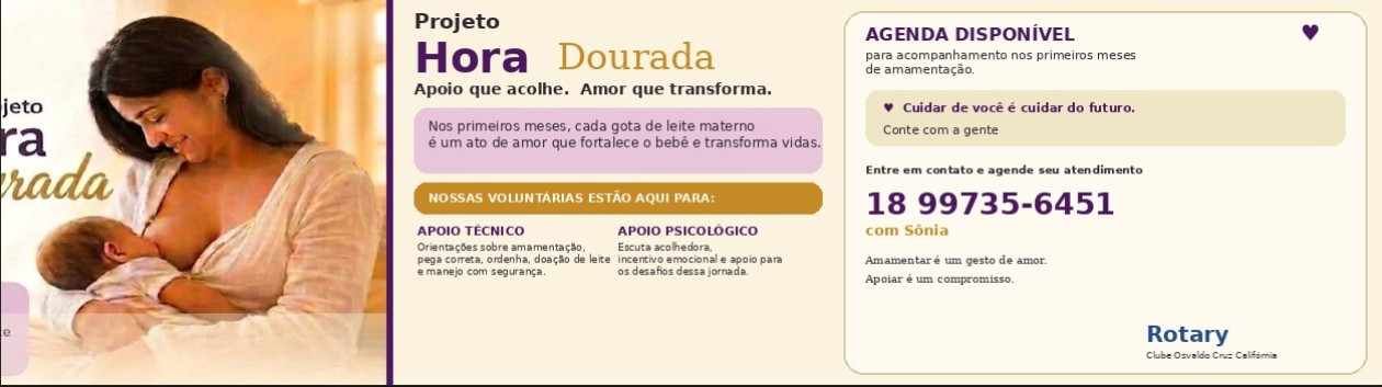 Rotary Club Osvaldo Cruz CalifÃ³rnia lanÃ§a o projeto âHora Douradaâ