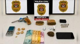 AÃ§Ã£o policial prende homem por trÃ¡fico de drogas e porte ilegal de arma de fogo em Presidente EpitÃ¡cio