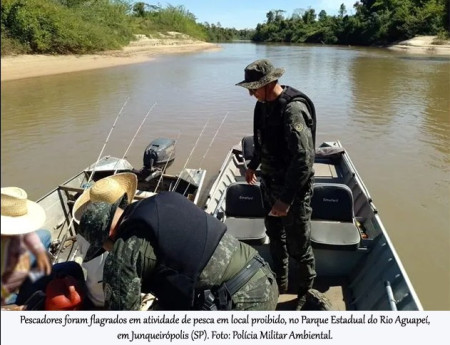 PolÃ­cia Ambiental aplica R$ 8 mil em multas por pesca ilegal no Parque Estadual do Rio AguapeÃ­