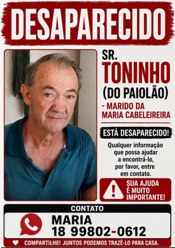 Buscas por idoso desaparecido em Osvaldo Cruz continuam