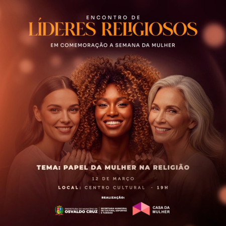 Encontro de LÃ­deres Religiosos acontece nesta quinta-feira, em Osvaldo Cruz