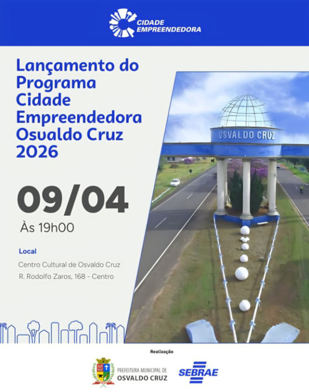 Programa Osvaldo Cruz Cidade Empreendedora será lançado nesta quinta-feira 