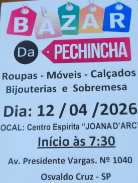 Centro EspÃ­rita Joana Dâarc realiza Bazar da Pechincha