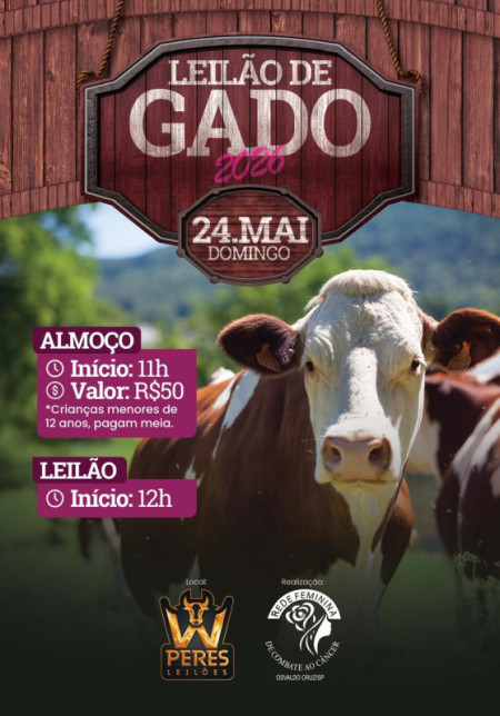 Rede Feminina de Combate ao CÃ¢ncer de OC prepara tradicional LeilÃ£o de Gado 