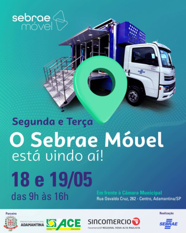 Adamantina recebe Sebrae Móvel nesta segunda(18) e terça-feira (19)