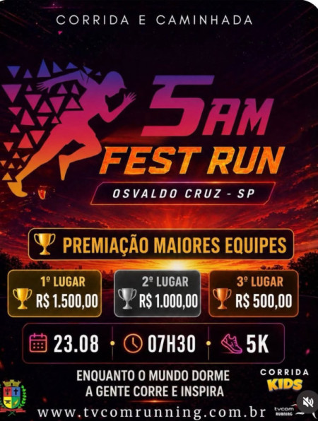TreinÃ£o da 5AM Fest Run aconteceu neste final de semana em OC
