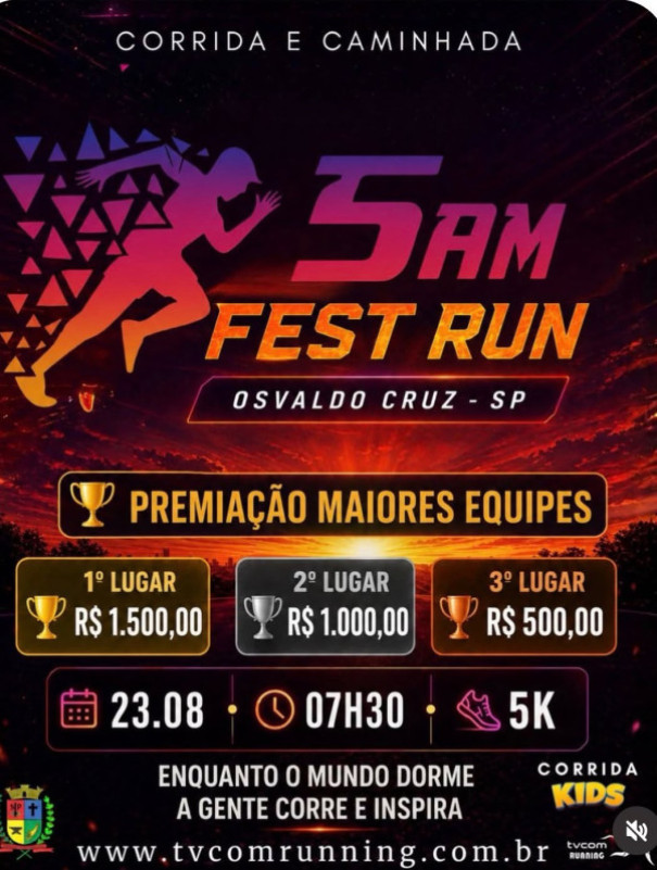Treinão da 5AM Fest Run aconteceu neste final de semana em OC
