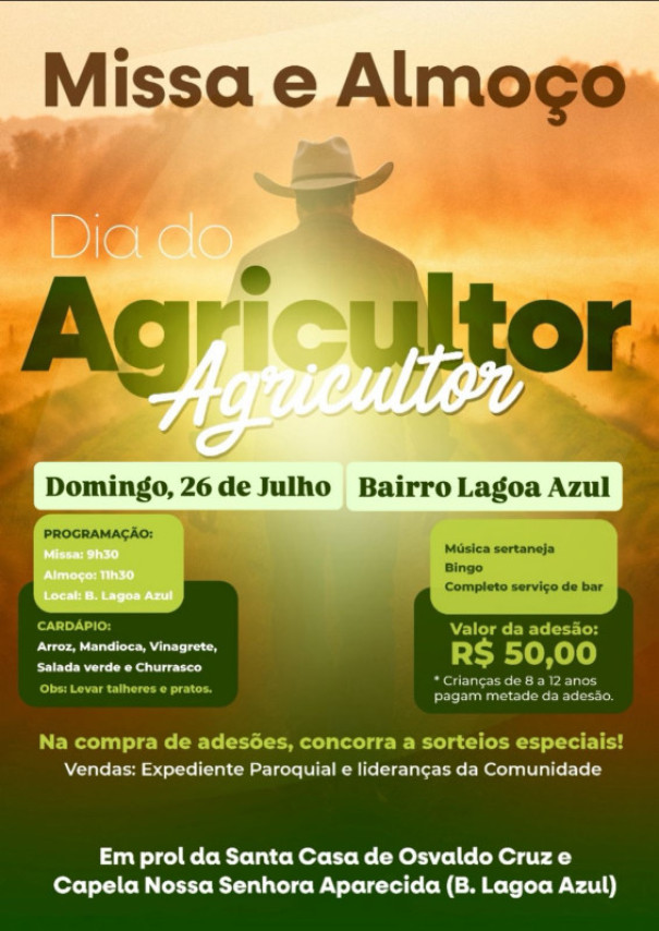 Tradicional Festa do Agricultor acontece neste domingo no bairro Lagoa Azul