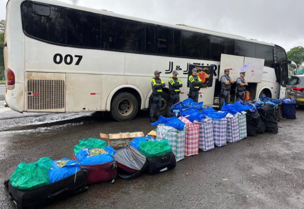 Polícia Rodoviária apreende quase uma tonelada de folha de coca com bolivianos na SP-270