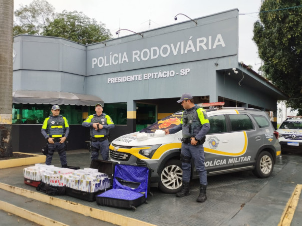Policiamento rodoviário prende contrabandista de cigarros e traficante de drogas em rodovia de Presidente Epitácio 