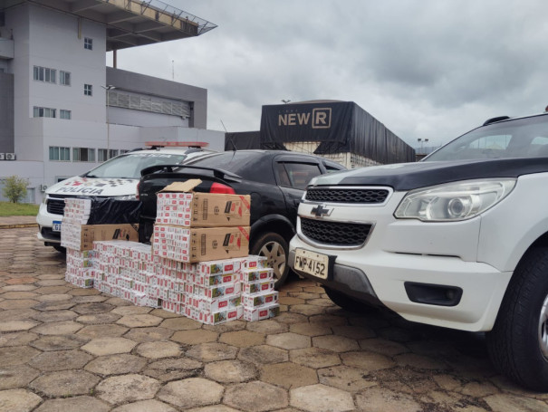 Polícia Militar prende homem por contrabando e apreende 593 pacotes de cigarro em Pacaembu
