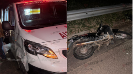AmbulÃ¢ncia colide na traseira de moto na SP-294, em LucÃ©lia; motociclista fica ferido