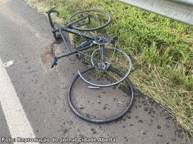 Ciclista fica gravemente ferida apÃ³s acidente com caminhonete em ParapuÃ£