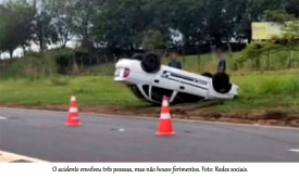Capotamento na SP-294 em JunqueirÃ³polis mobiliza concessionÃ¡ria e bombeiros