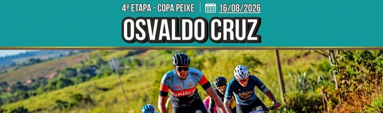 Copa Peixe de MTB chega a Osvaldo Cruz para sua 4Âª etapa da competiÃ§Ã£o no dia 16 de agosto