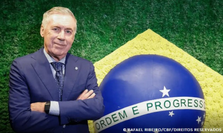 CBF anuncia ampliaÃ§Ã£o de contrato com tÃ©cnico Carlo Ancelotti
