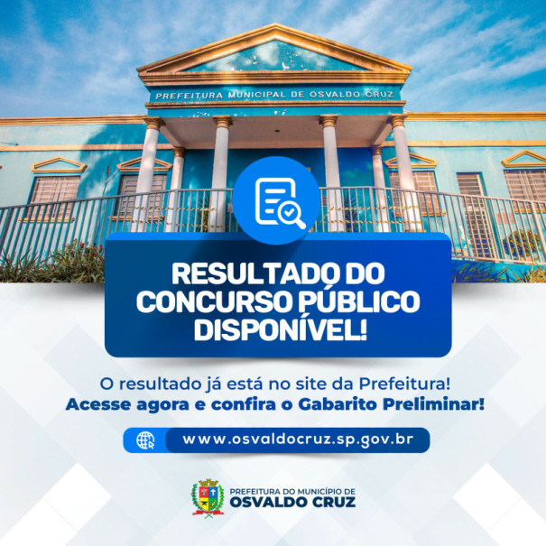 Gabarito preliminar do Concurso Público da Prefeitura de OC está disponível